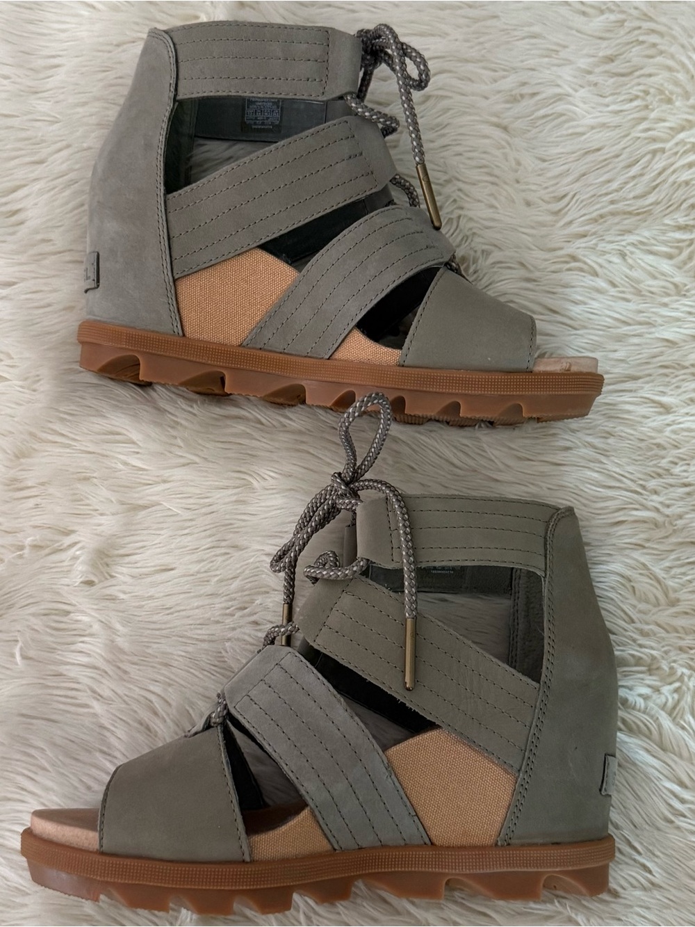 Sorel Olive Suede Lace-Up Joanie II Gladiator Sandals - Picture 3 of 7